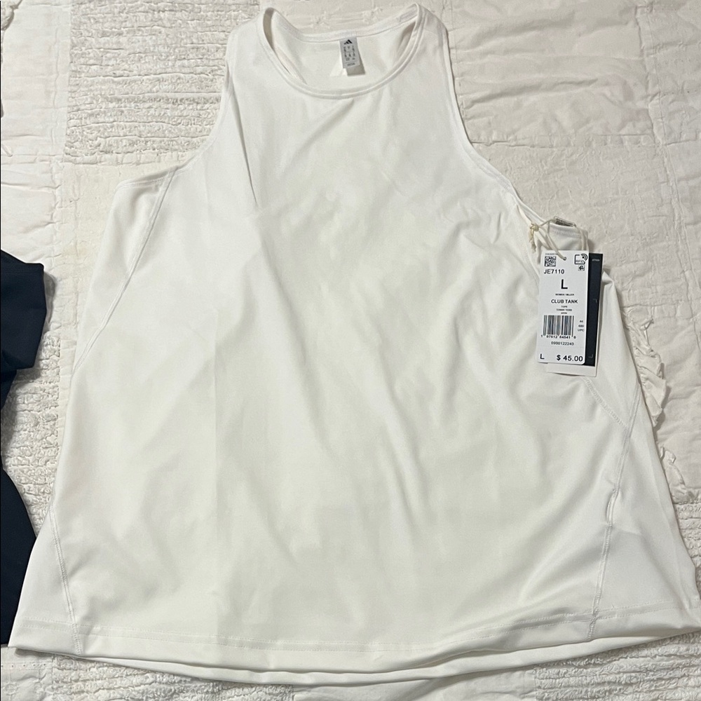 NWT Adidas Club Tank, black and white. Size Large - Picture 5 of 10